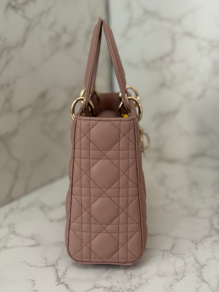 DIOR Lady Dior In Blush Lambskin LGHW size SMALL 2020