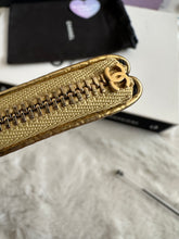 Load image into Gallery viewer, Chanel 19A Gold Calf skin Croc Embossed Mini O Case with Aged GHW
