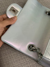 Load image into Gallery viewer, Chanel 21K collection 2021 Iridescent Light Blue Calf skin SHW Mini Rectangular Flap Bag
