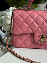 Load image into Gallery viewer, Chanel Pink Lambskin (2022) LGHW Mini Rectangular Flap Bag with Top Handle
