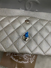 Load image into Gallery viewer, Chanel 21K 2021 Fall/Winter collection Glitter Iridescent Silver caviar SHW Medium ML 11.12 Timeless Classic Double Flap Bag
