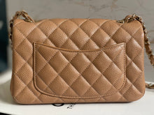 Load image into Gallery viewer, Chanel series 25 18S Collection Pearly Dark Beige Caviar Champagne Gold Hardware Mini Rectangular Flap Bag
