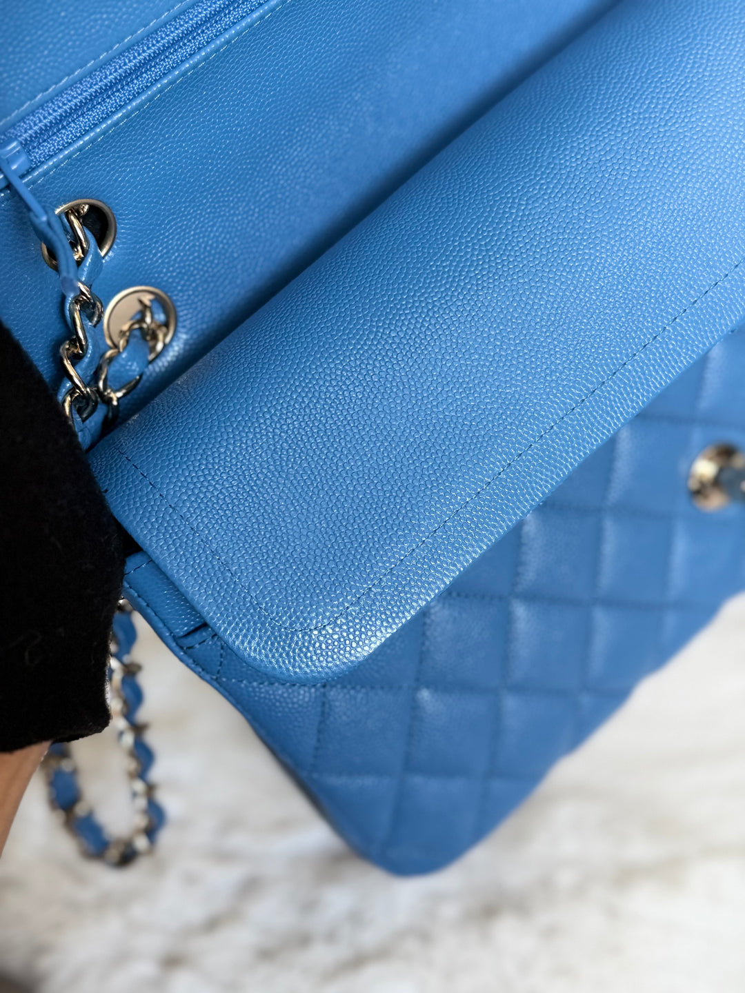 Chanel series 30 2020 Blue Caviar LGHW Medium ML timeless Classic double Flap Bag