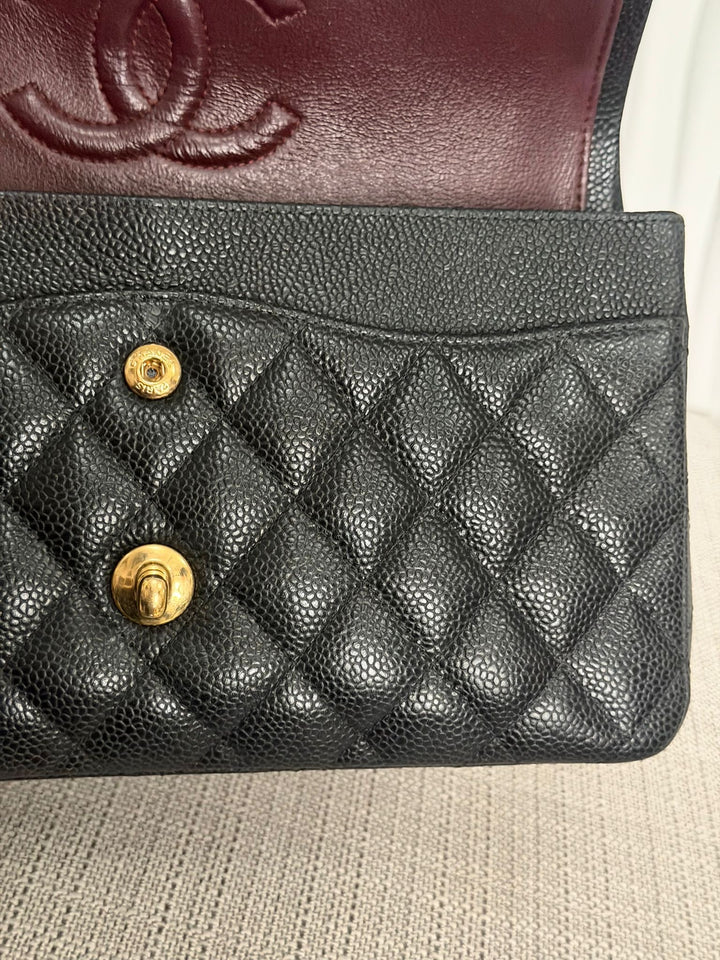 CHANEL Series 24 2017 Black Caviar GHW Medium M/L 11.12 Timeless Classic Double Flap Bag