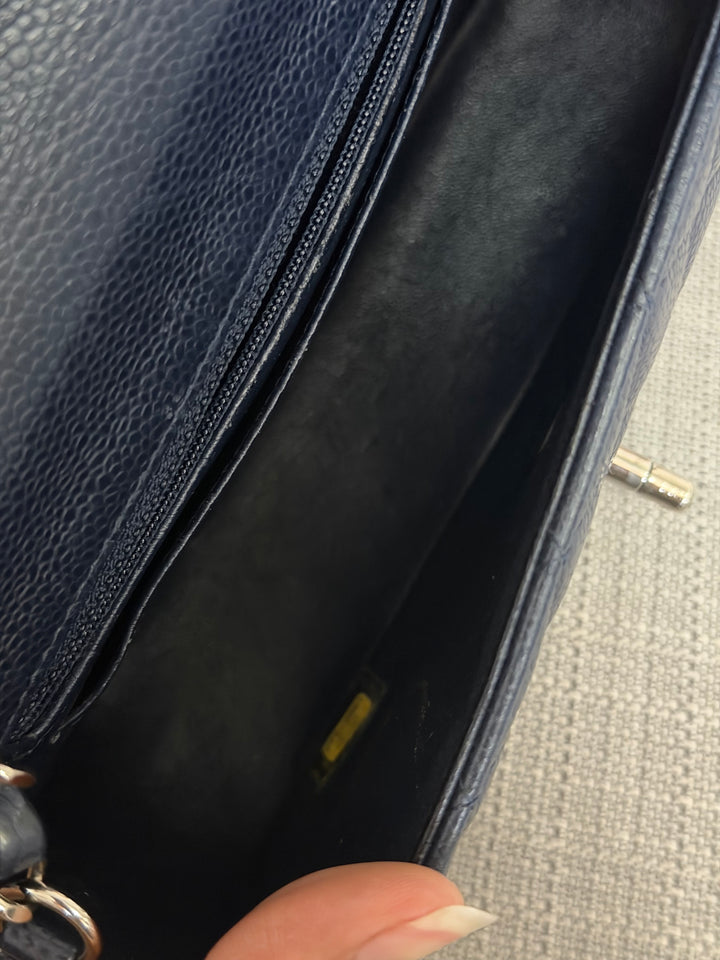 CHANEL series 19 Navy Caviar SHW Mini Rectangular Flap Bag 2014