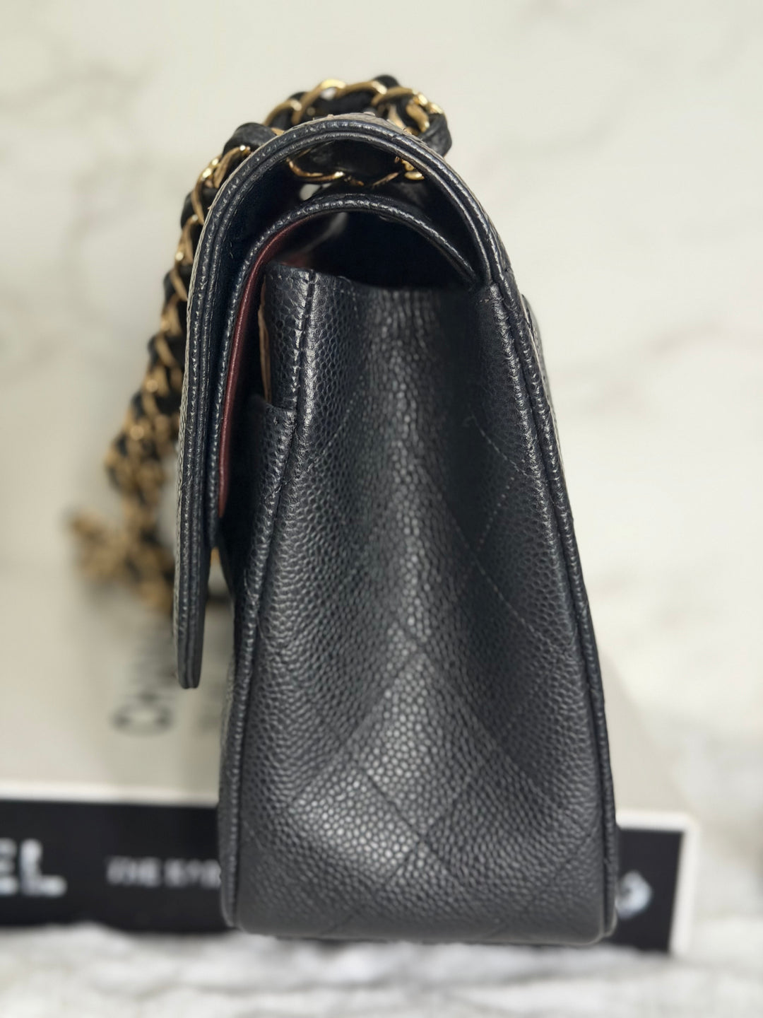 CHANEL series 17 Black Caviar GHW Jumbo Classic Double Flap Bag 2012