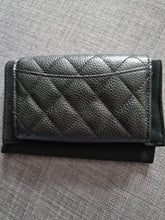 Load image into Gallery viewer, Chanel Black caviar GHW flap card holder
