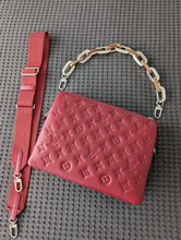 Load image into Gallery viewer, Louis Vuitton LV Coussin PM in bordeaux with silver and rose gold hardware
