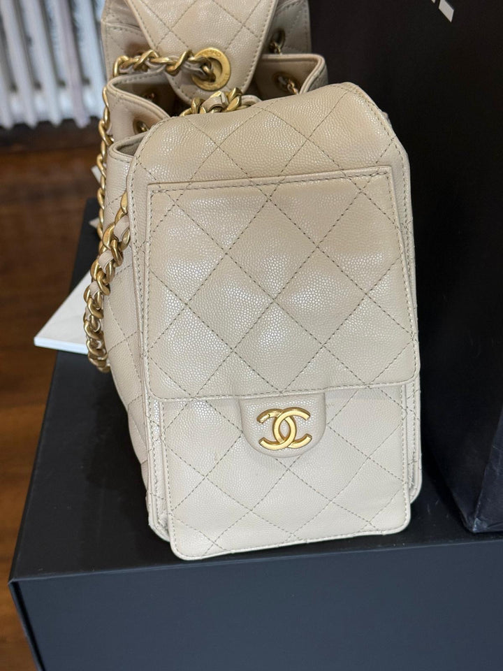 CHANEL Beige Caviar Aged GHW 25 Hobo Bag size SMALL 2025 25S collection
