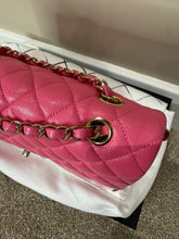 Load image into Gallery viewer, CHANEL 21C collection series 30 Barbie Pink Caviar LGHW Medium Timeless Classic Double Flap Bag
