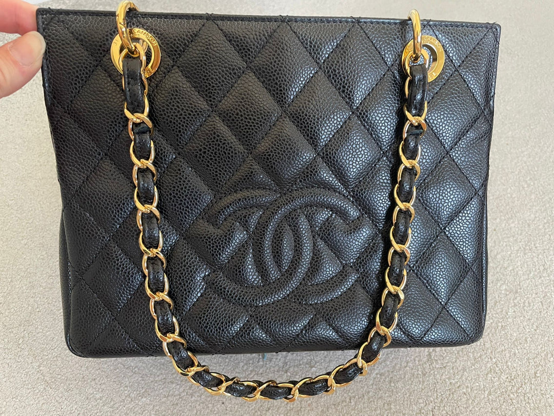 Petite Timeless Tote (PTT) in Black caviar GHW series 14 2011
