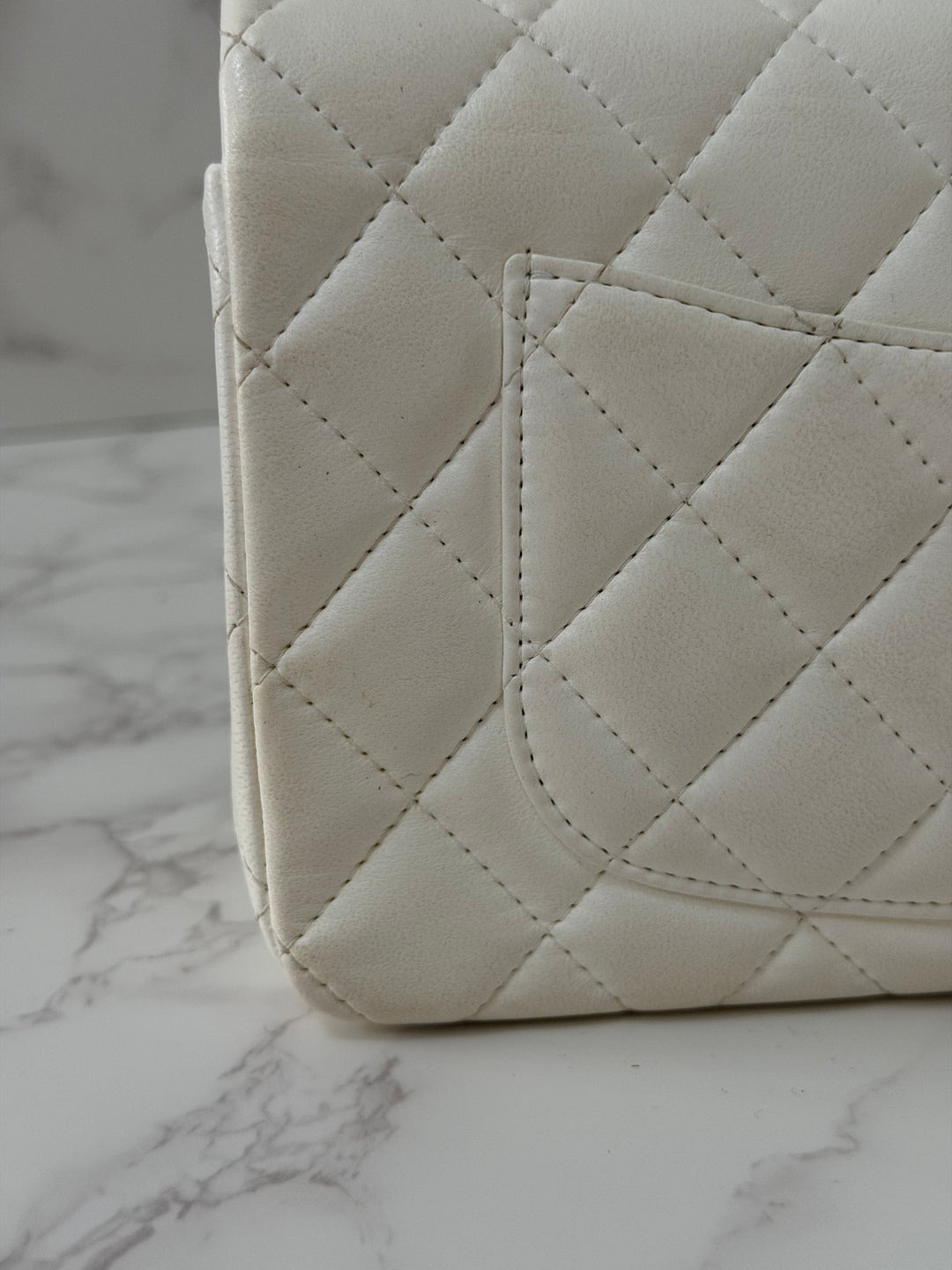 CHANEL series 23 2016 White Lambskin LGHW Mini Rectangular Flap Bag