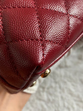 Load image into Gallery viewer, Chanel 21A 2021 Fall/Winter collection Burgundy caviar LGHW Coco Handle Flap Bag size Small with detachable Shoulder Strap
