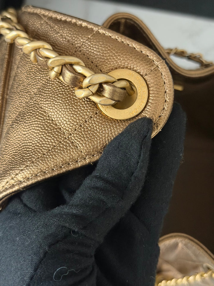 CHANEL 25A 2025 Bronze Caviar aged GHW 25 Hobo Bag size Small
