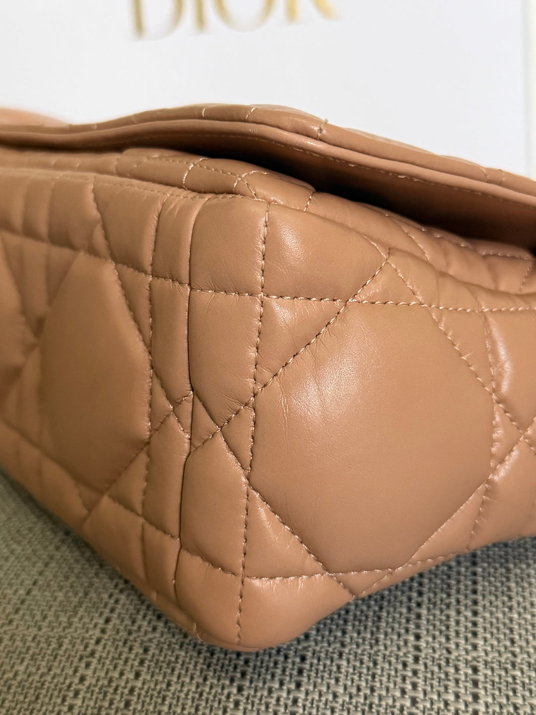 Dior Caro Flap Bag in Rose De Ven Calfskin GHW Medium 25 cms