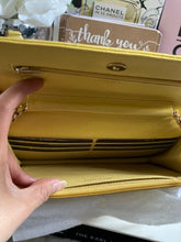 Load image into Gallery viewer, Chanel 20S 2020 Summer/Spring Collection Lemon Yellow Caviar LGHW Classic Wallet on chain (WOC)
