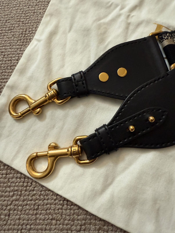 DIOR Saddle Flap Bag GHW Size Medium with Guitar Strap 2020