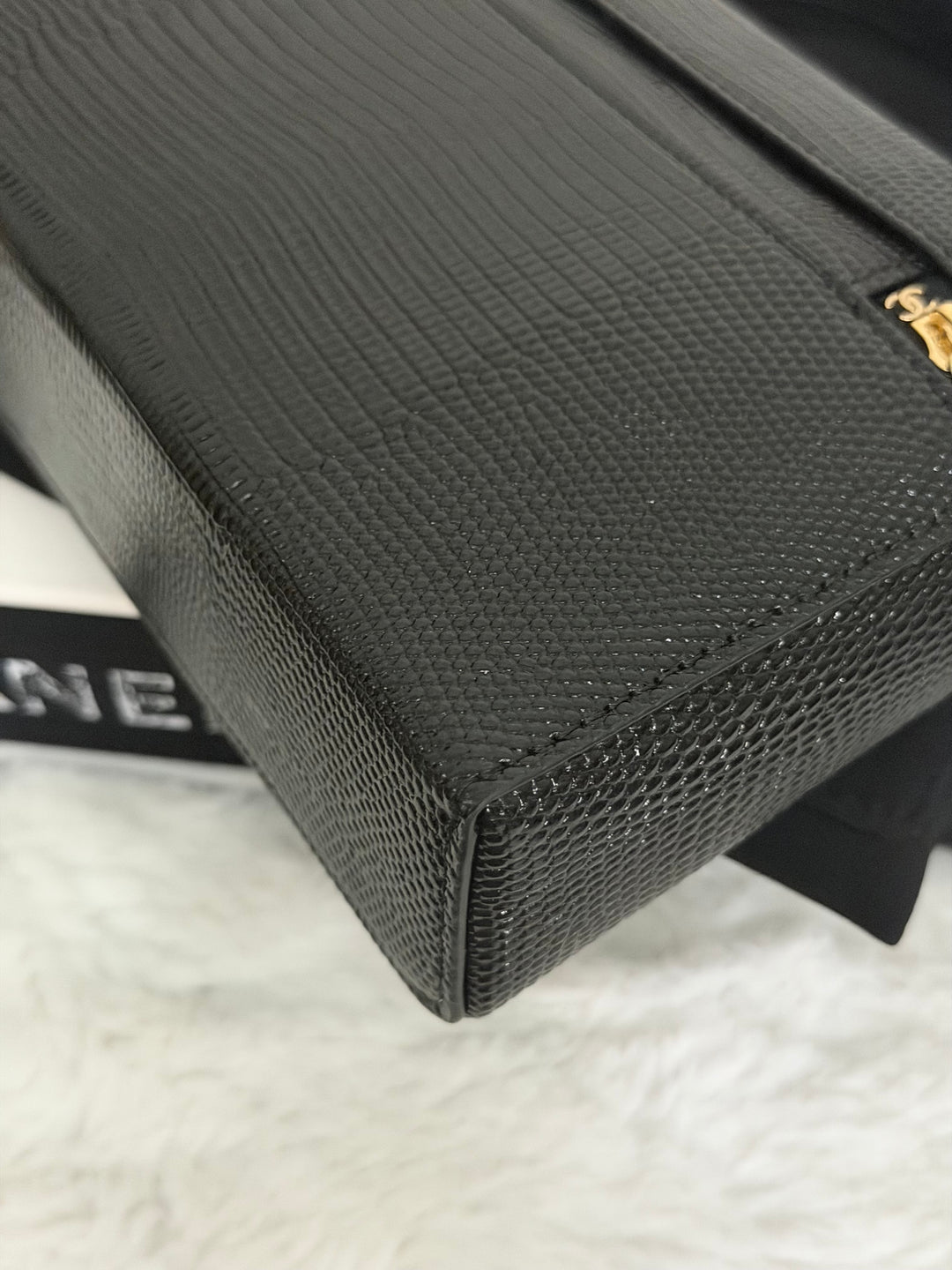 CHANEL Black Lizard Embossed Calf Skin GHW LP Long Vanity with top handle 26A 2026