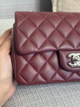 Load image into Gallery viewer, Chanel series 28 2019 Burgundy Lambskin Silver HW Mini Rectangular Flap Bag
