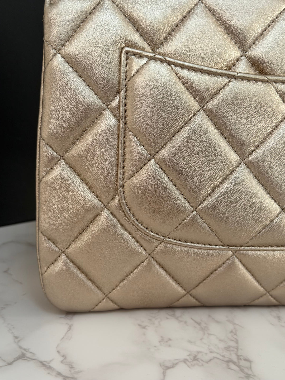CHANEL series 30 Metallic Gold Lambskin LGHW Trendy CC top Handle Bag with non detachable Strap size SMALL 2020