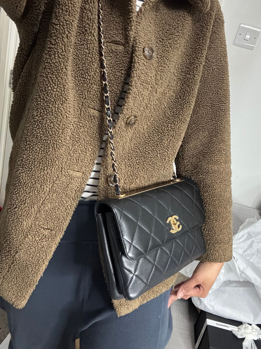 Chanel series 29 (2019) Black Lambskin LGHW Trendy CC Shoulder Flap Bag