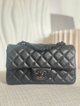 Load image into Gallery viewer, Chanel 2021 21B So Black Hardware Black Lambskin Mini Rectangular Flap Bag

