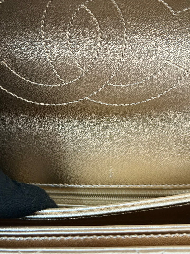 CHANEL series 30 Metallic Gold Lambskin LGHW Trendy CC top Handle Bag with non detachable Strap size SMALL 2020