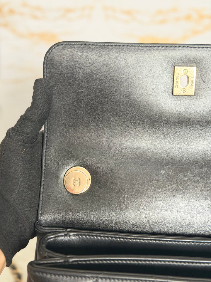 CHANEL Black Lambskin LGHW Trendy CC Flap Bag size SMALL with Non detachable Shoulder strap 2023