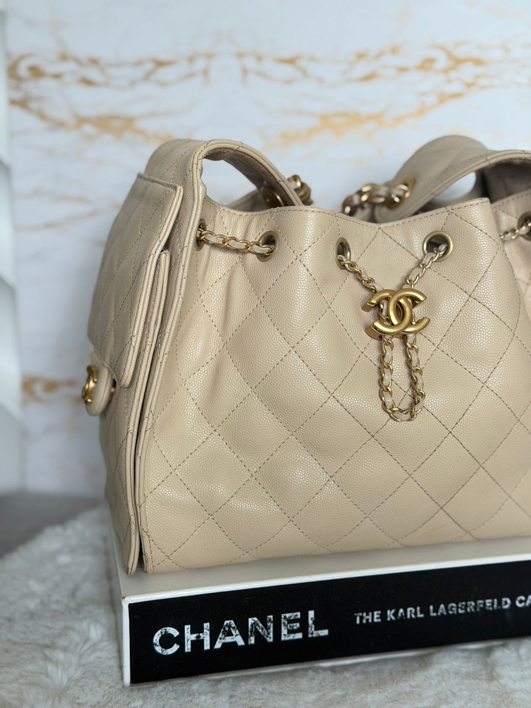 CHANEL Beige Caviar Aged GHW 25 Hobo Bag size SMALL 2025 25S collection