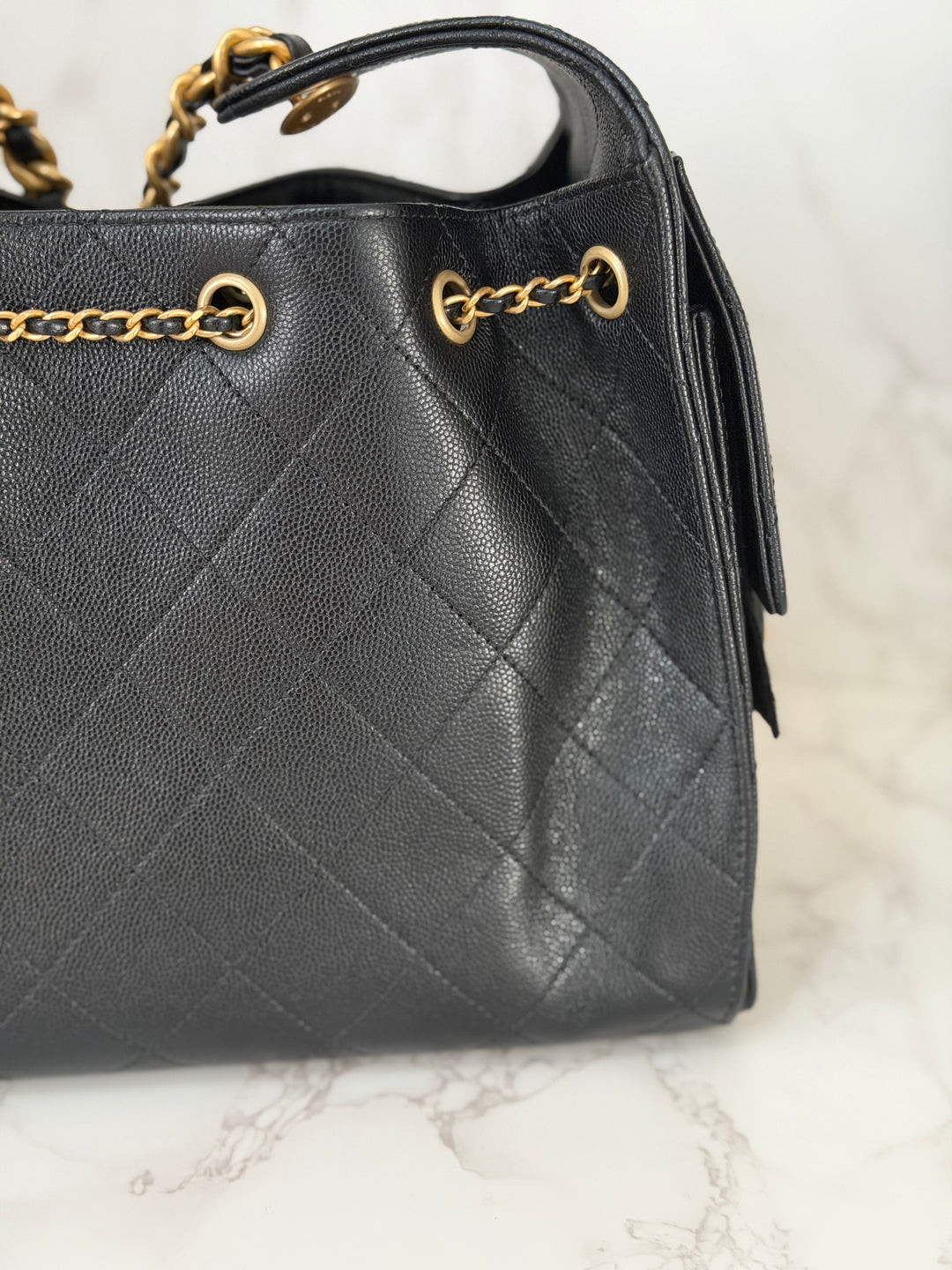 CHANEL 25 2025 size SMALL in Black Caviar Aged GHW Hobo Bag