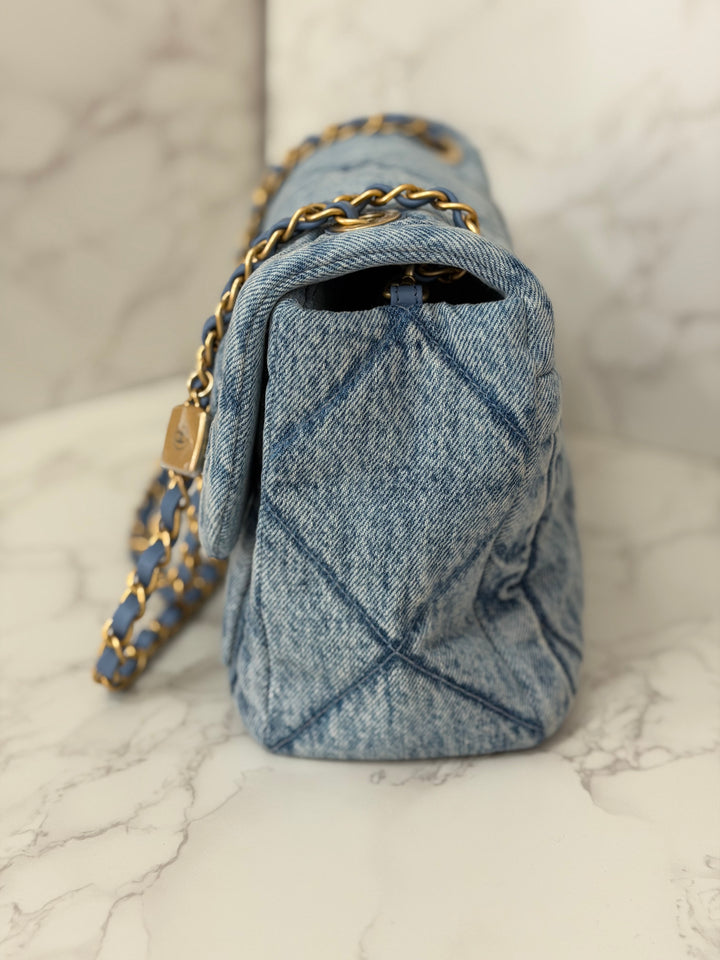CHANEL 25K collection 2025 Blue Denim Large Flap Bag