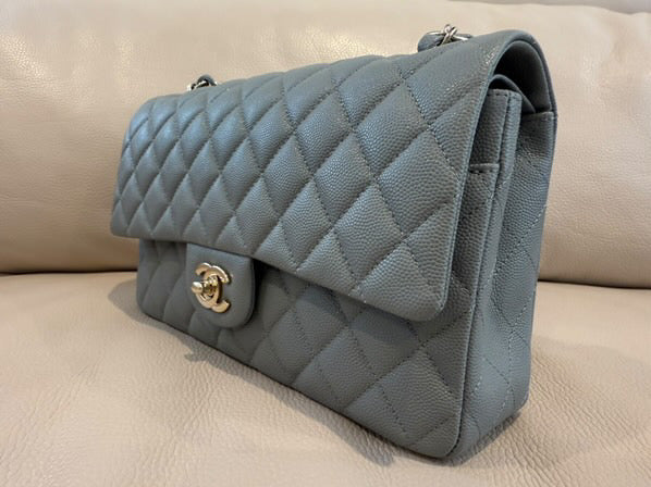 CHANEL 20C collection 2019/2020 series 29 Grey caviar LGHW Medium ML Timeless Classic Double Flap Bag