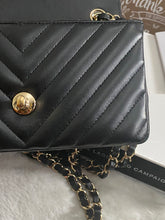 Load image into Gallery viewer, Chanel series 26 (2018) Black Lambskin Chevron LGHW Mini rectangular Flap Bag
