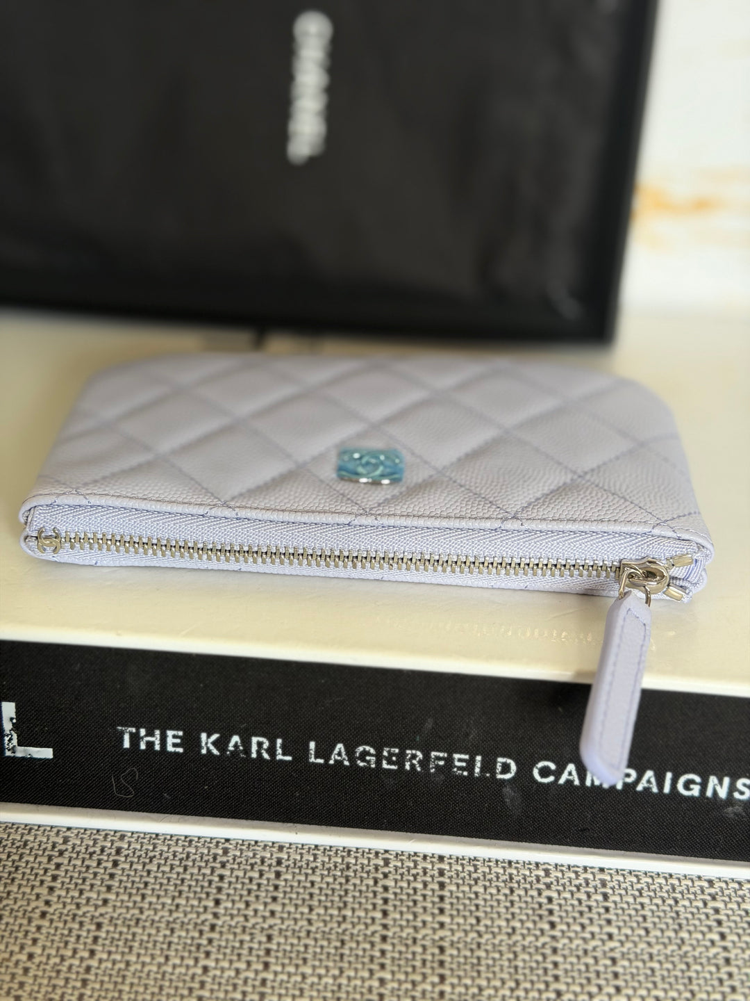 CHANEL series 31 Light purple caviar SHW Mini O Case Pouch 15 cms