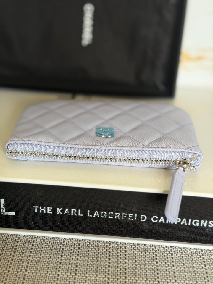 CHANEL series 31 Light purple caviar SHW Mini O Case Pouch 15 cms
