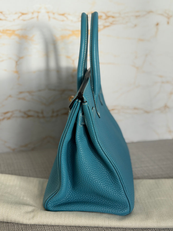 Hermes Birkin 30 in Bleu Jean Togo Leather GHW