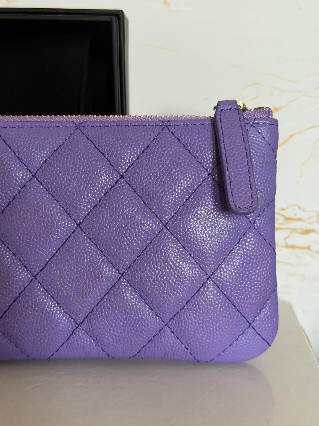 CHANEL series 28 20S purple caviar LGHW Mini O Case Pouch 15 cms