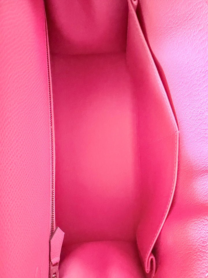 Hermes Kelly 28 in Rose Azalee Pink Epsom Leather PHW Stamp C 2018