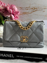 Load image into Gallery viewer, Chanel 19 size Small series 29 2020 Cruise Collection 20C Grey Lambskin Mixed HW Flap Bag
