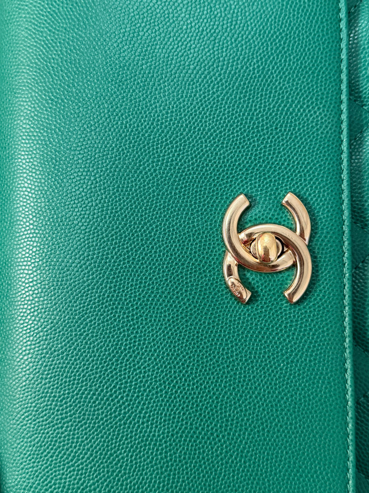 CHANEL series 23 Green Caviar LGHW Medium Business Affinity Flap Bag