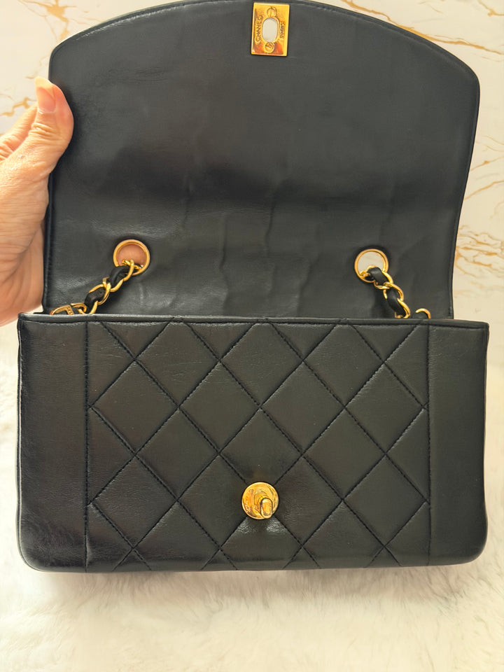 CHANEL Vintage series 2 24k GHW Hardware Diana Flap Bag size SMALL 1991-1994
