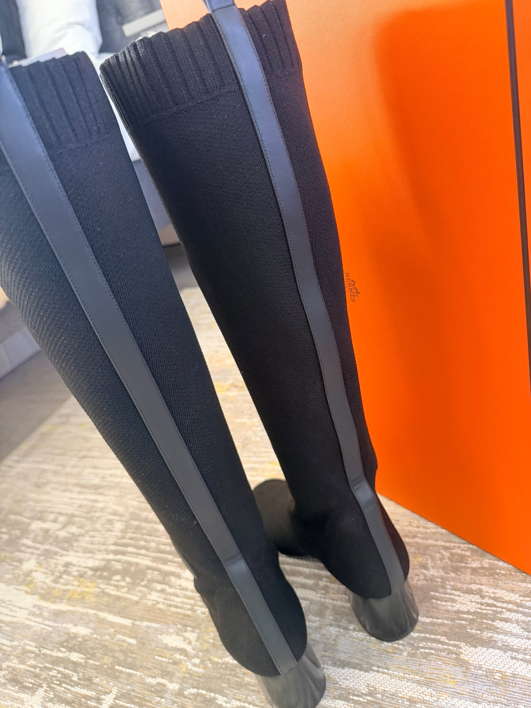 HERMÈS Fontaine 60 Boots size EU 40 UK 7 Black