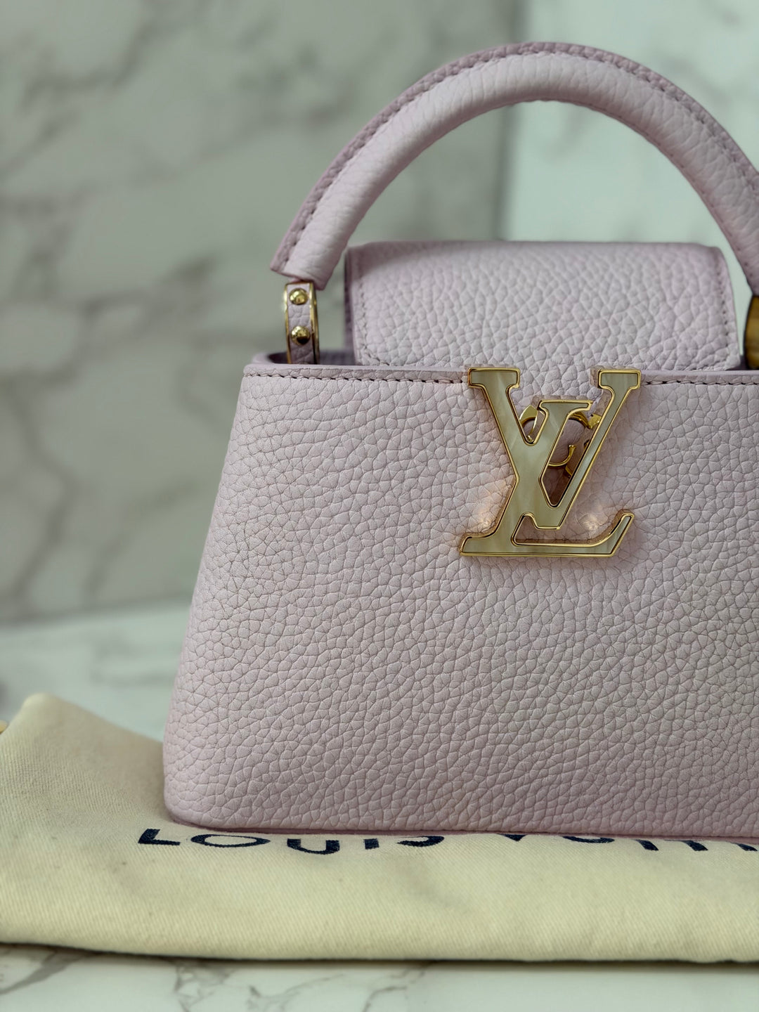 LOUIS VUITTON LV Mini Capucines In Guimauve Marshmallow Pink