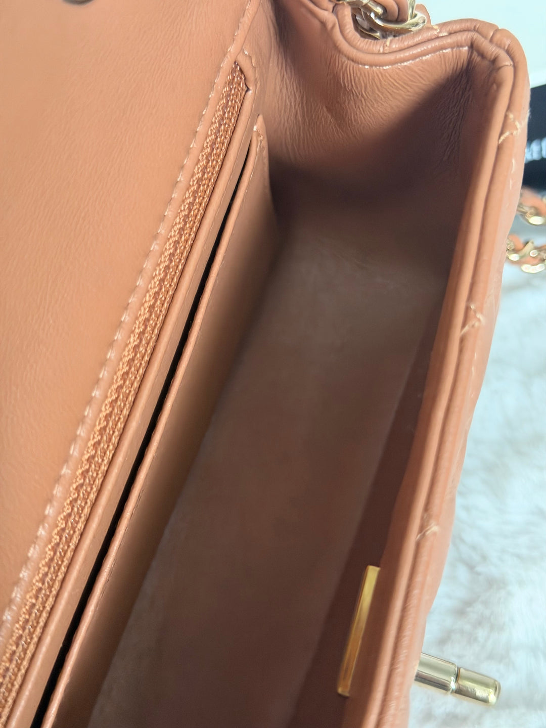 CHANEL 22S Caramel Brown NB356 Lambskin LGHW Mini Rectangular Flap Bag 2022