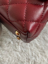 Load image into Gallery viewer, Chanel 21A 2021 Fall/Winter collection Burgundy caviar LGHW Coco Handle Flap Bag size Small with detachable Shoulder Strap
