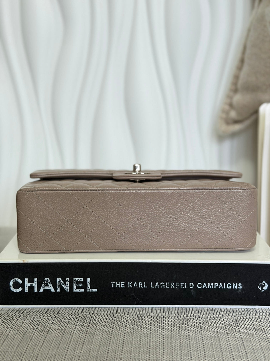CHANEL series 20 15B Taupe Caviar SHW Medium ML Timeless Classic Double Flap Bag