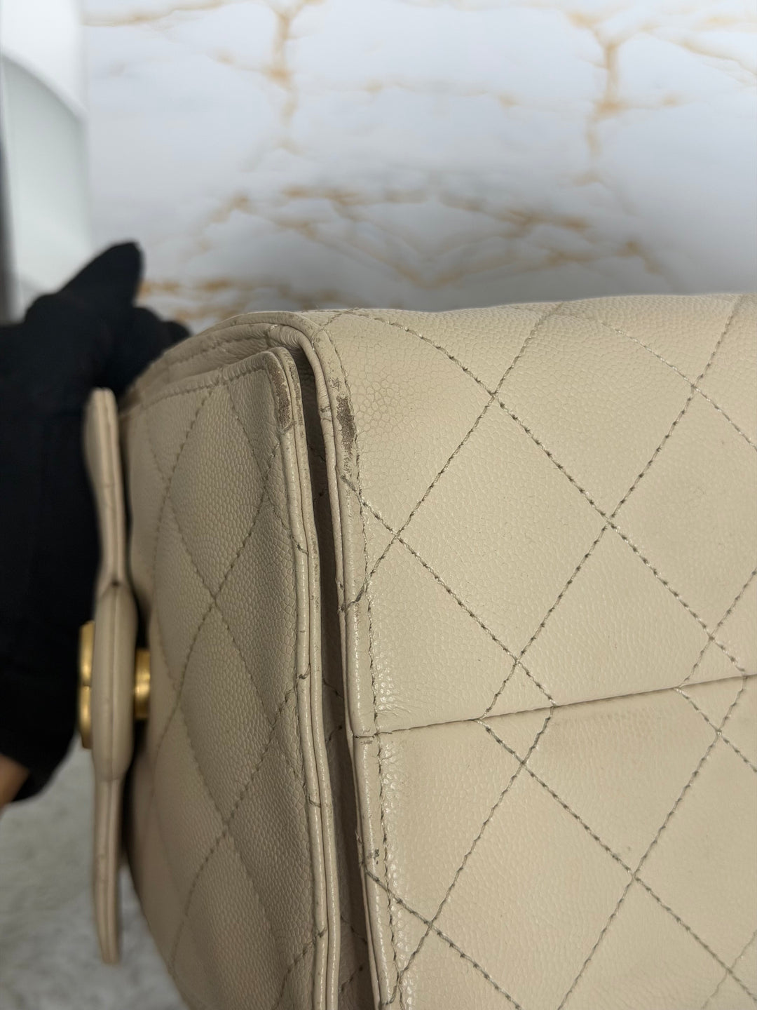 CHANEL Beige Caviar Aged GHW 25 Hobo Bag size SMALL 2025 25S collection