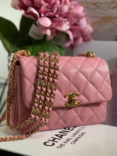 Load image into Gallery viewer, Chanel 22K 2022 Fall/Winter Collection Pink Caviar Coco First Mini Flap Bag with Aged GHW (AS3580)
