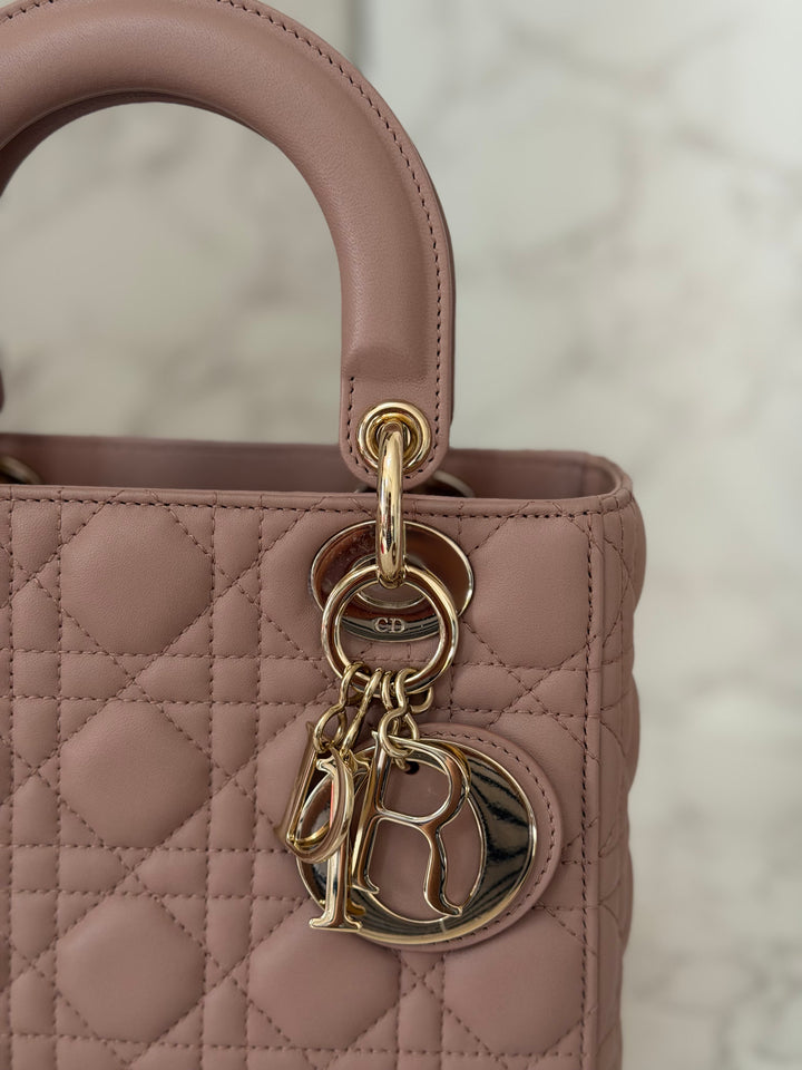 DIOR Lady Dior In Blush Lambskin LGHW size SMALL 2020
