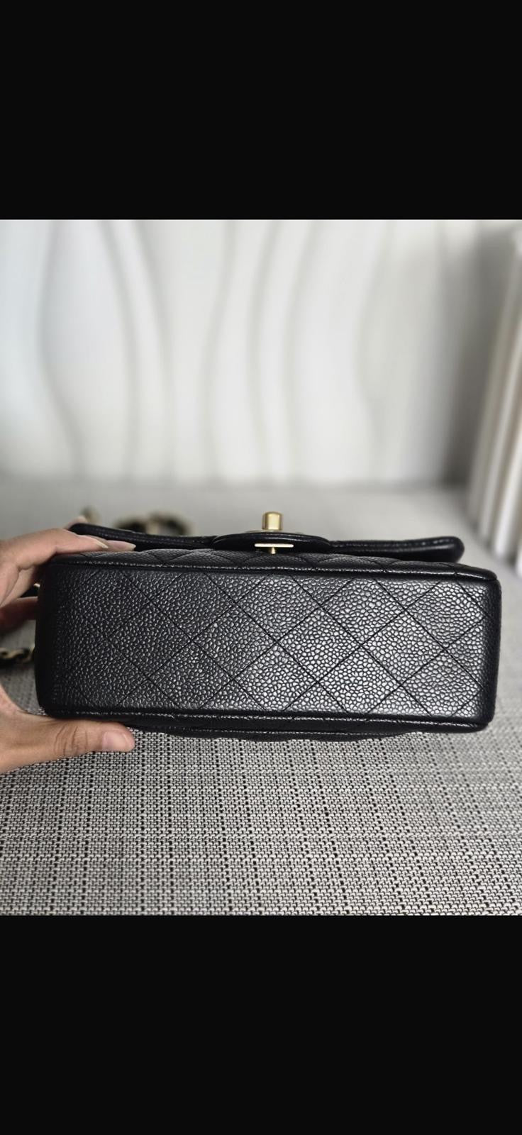 CHANEL series 20 Black Caviar Brushed GHW Mini rectangular Flap Bag